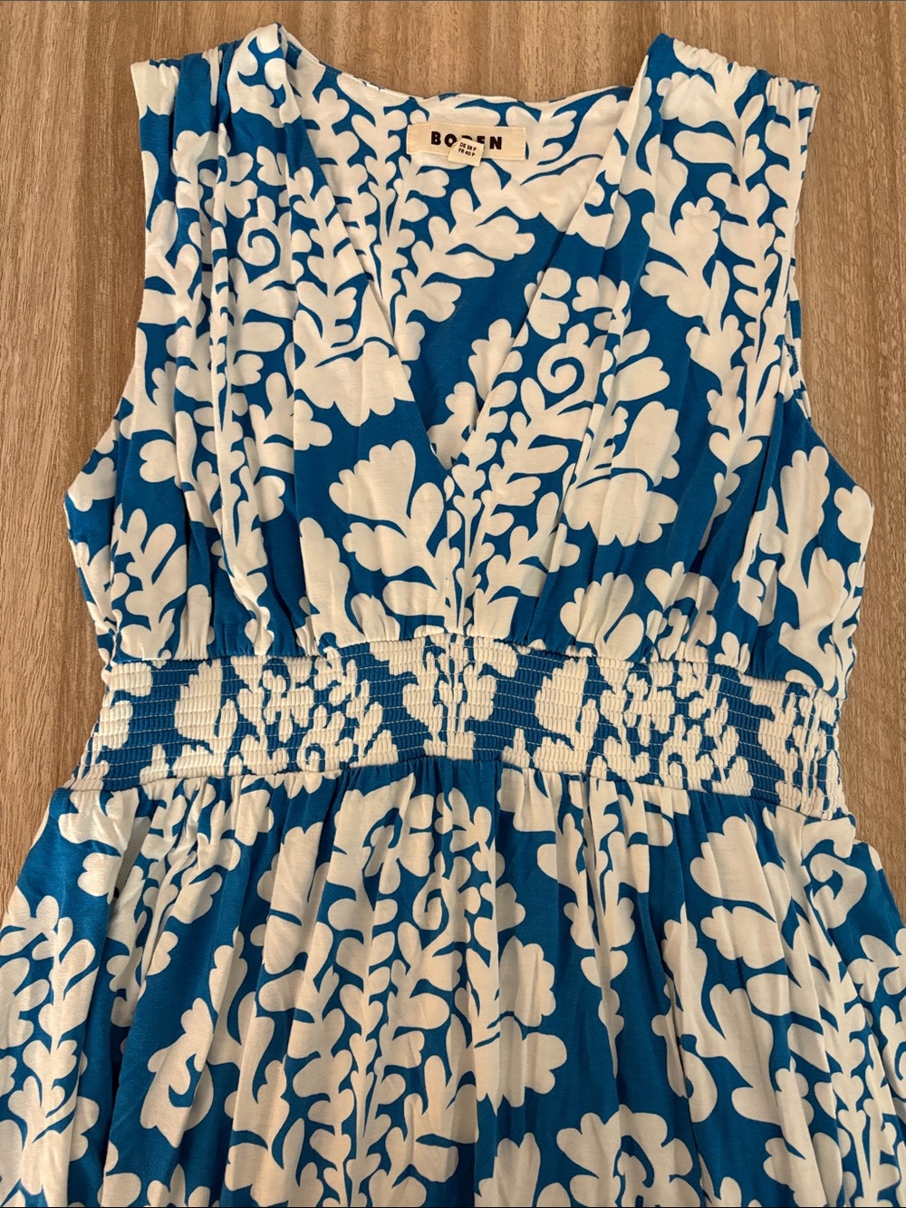 Boden Paloma Jersey Maxi Dress Women’s Size 8 Petite Blue and White - Picture 6 of 9